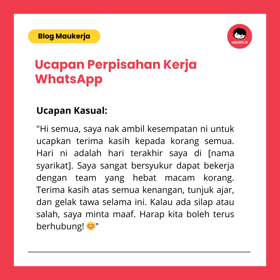 Ucapan Perpisahan Untuk Rakan Sekerja 1
